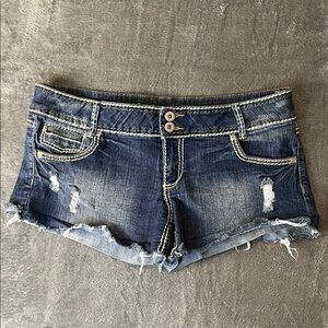 Rue21 Dark Blue Distressed Denim Jean Shorts (See Description)